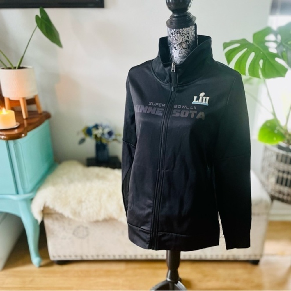NFL Minnesota Super Bowl LII On-Field Fleece Zip Sweater Jacket - M